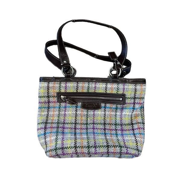 Coach Handbags - Coach purse flannel plaid purple beautiful